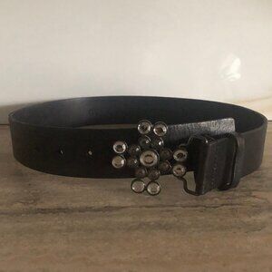 Women's Guess Embellished Black Leather Belt